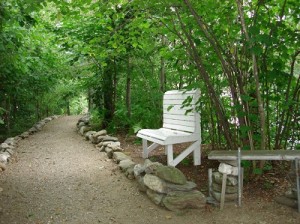 13_Banc entrée du sentier avec pierres_redimensionné-BAS DE PAGE
